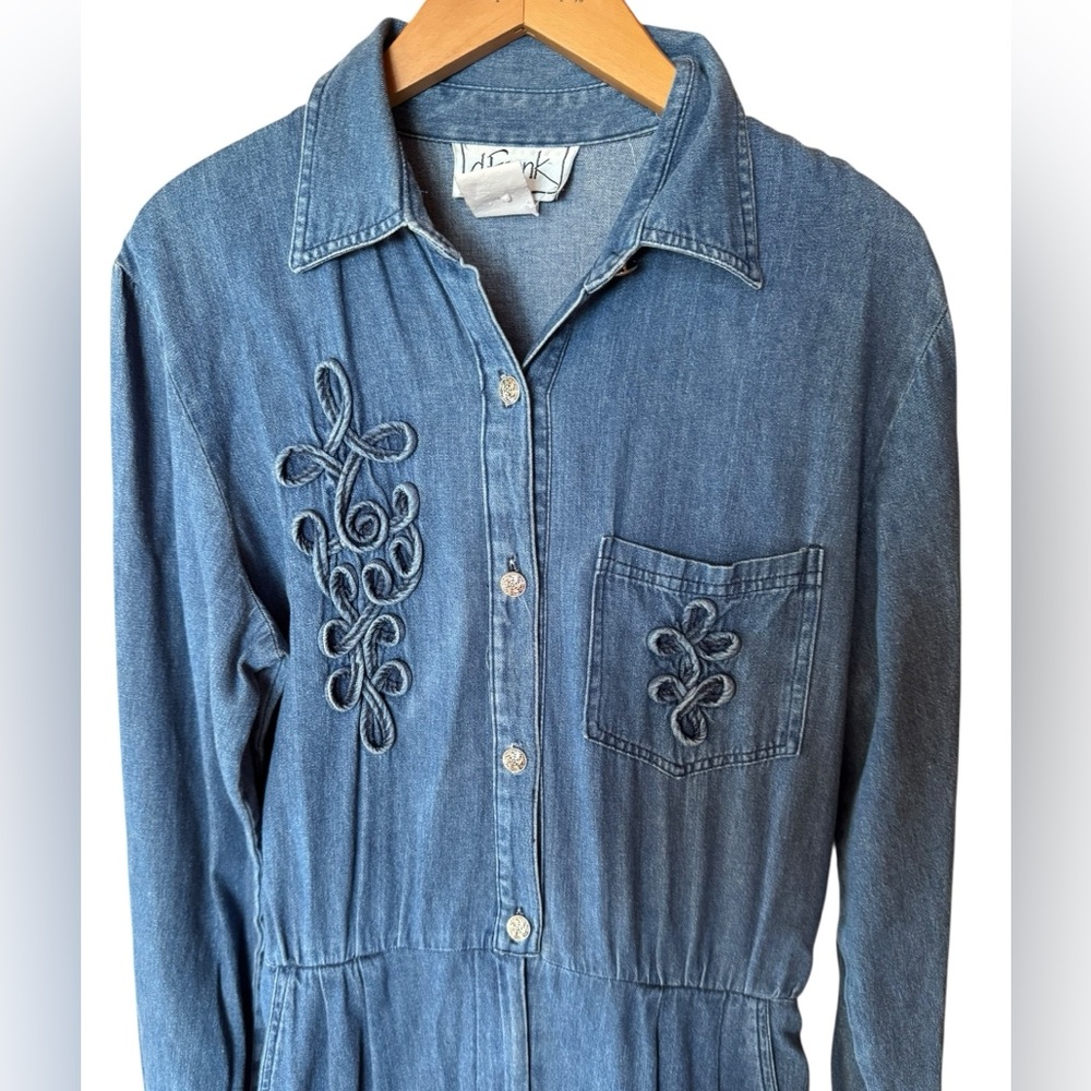 1980s d. Frank 100% Cotton Lightweight‎ Denim Jumpsuit - Picture 2 of 12